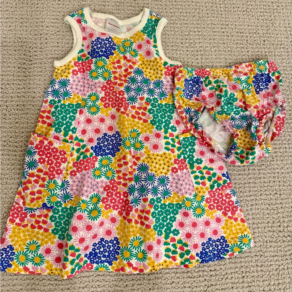 Hanna Andersson Multicolor Floral Dress Set